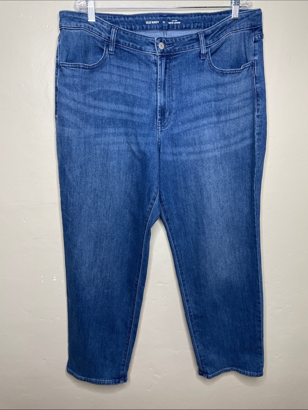 OLD NAVY Women’s Blue Jeans High Riss WOW LOOSE Stretchy Denim 18